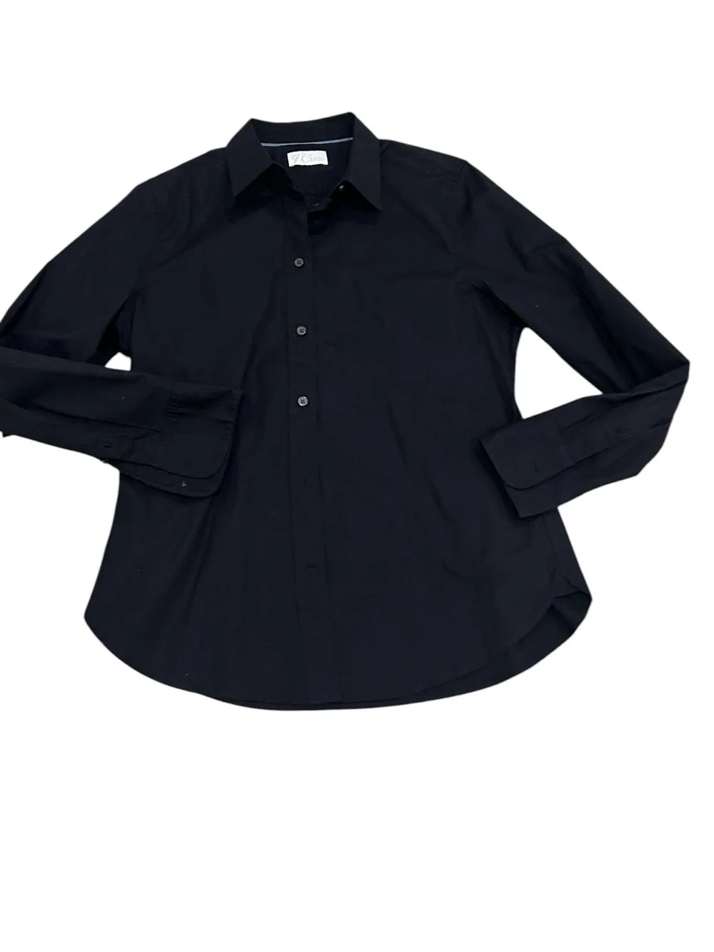 J. Crew Black Long-Sleeve Button-Down cotton Shirt size medium